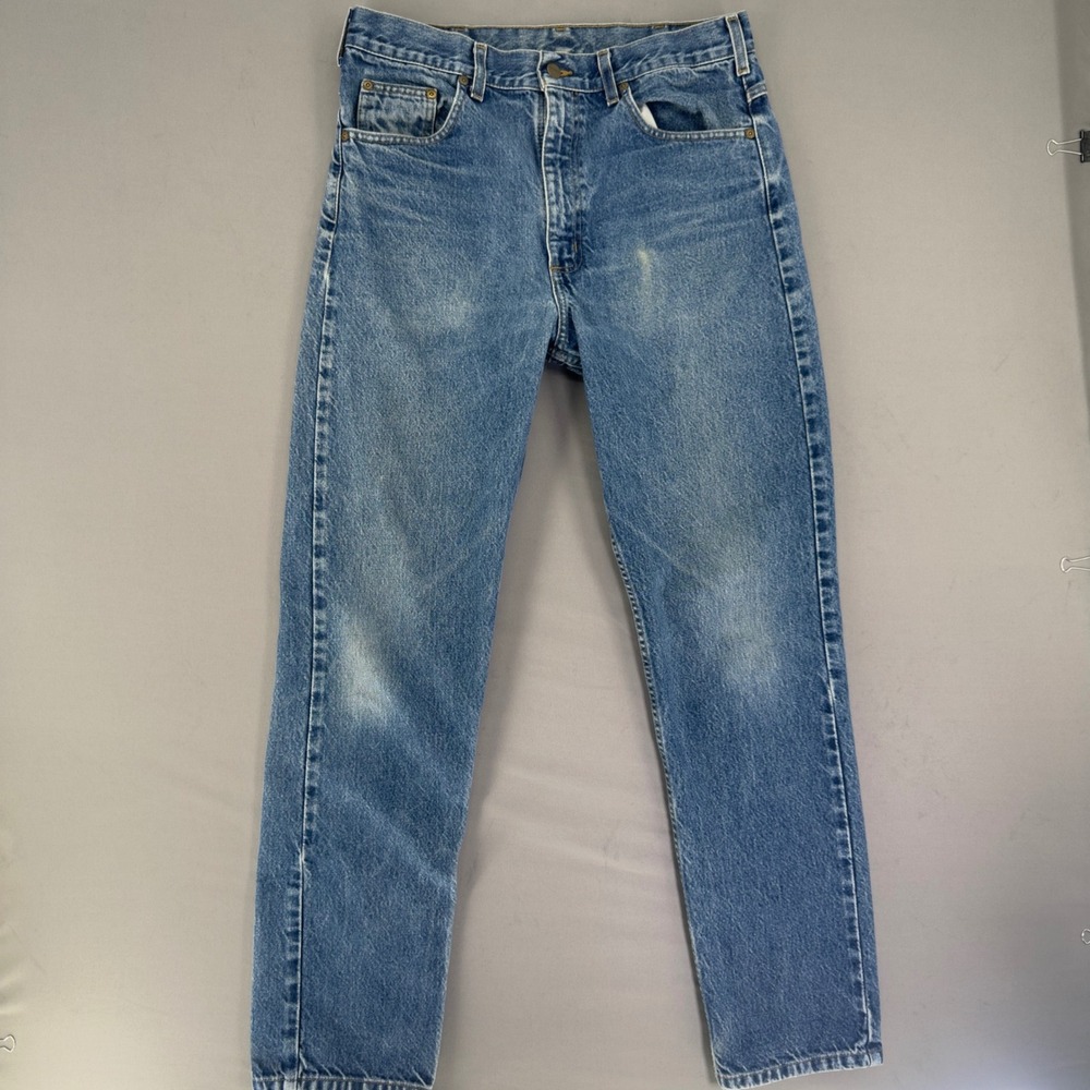 Vintage Carhartt B18 DST Relaxed Fit Straight Leg Jeans Blue Denim Mens 34x32